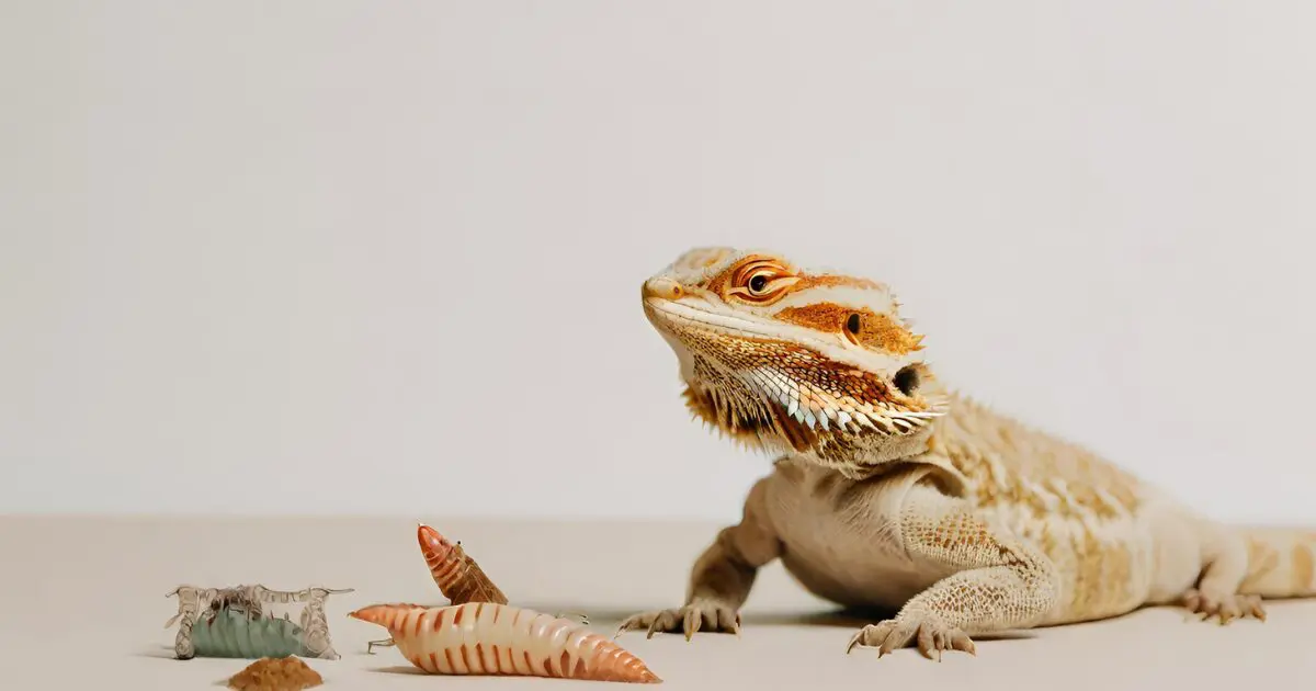 bearded dragons eating worms