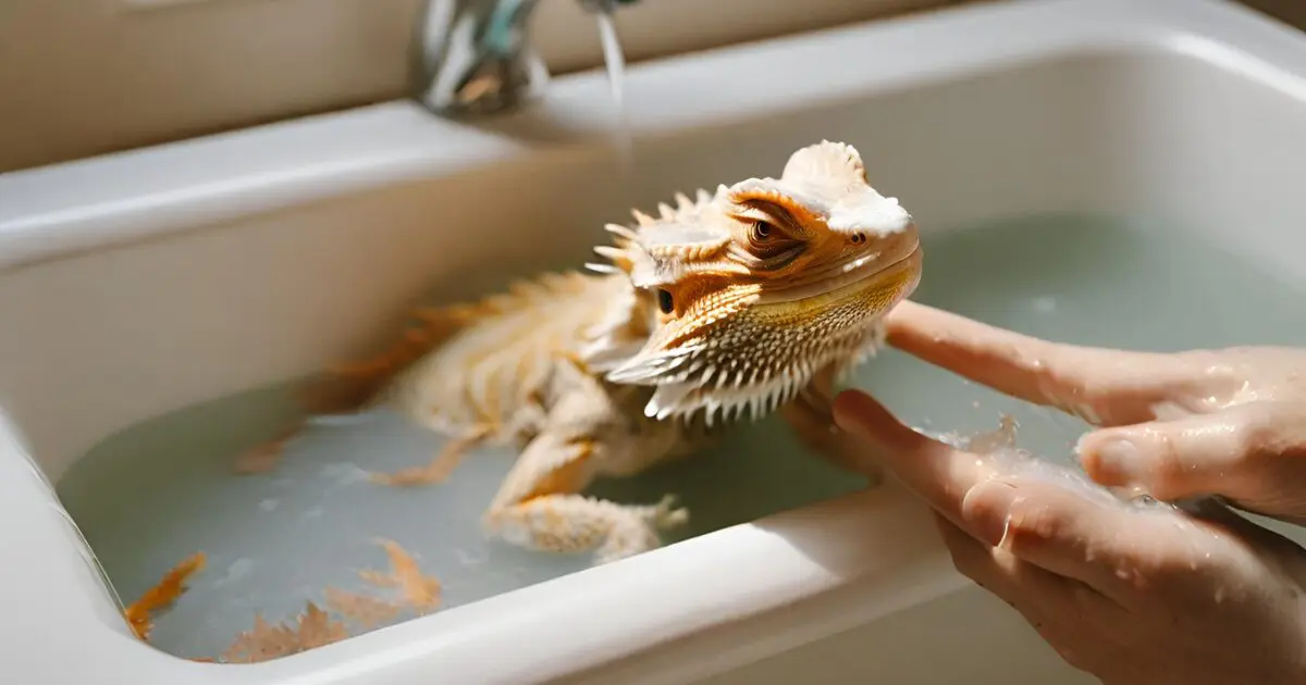 Bearded dragon bath