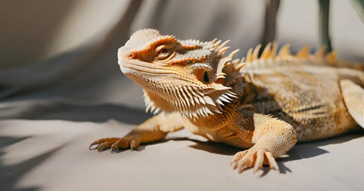 Bearded dragon basking 