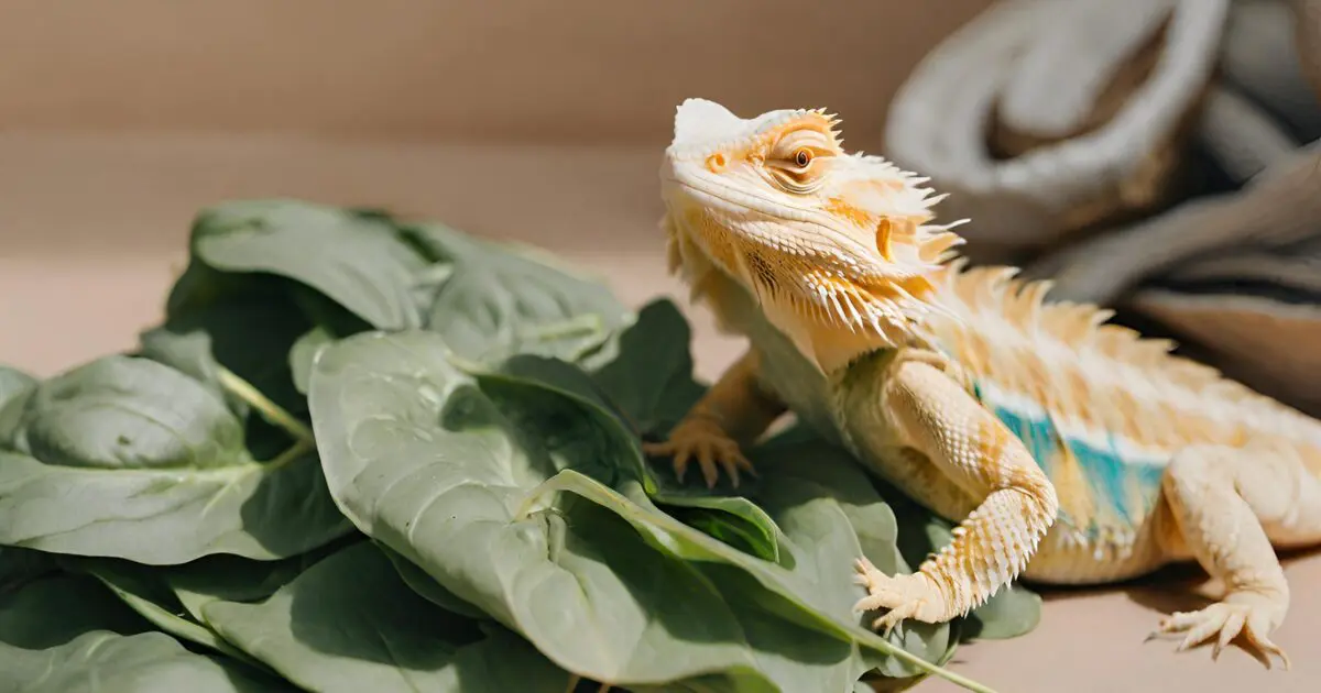 Little bearded dragon and Spinach