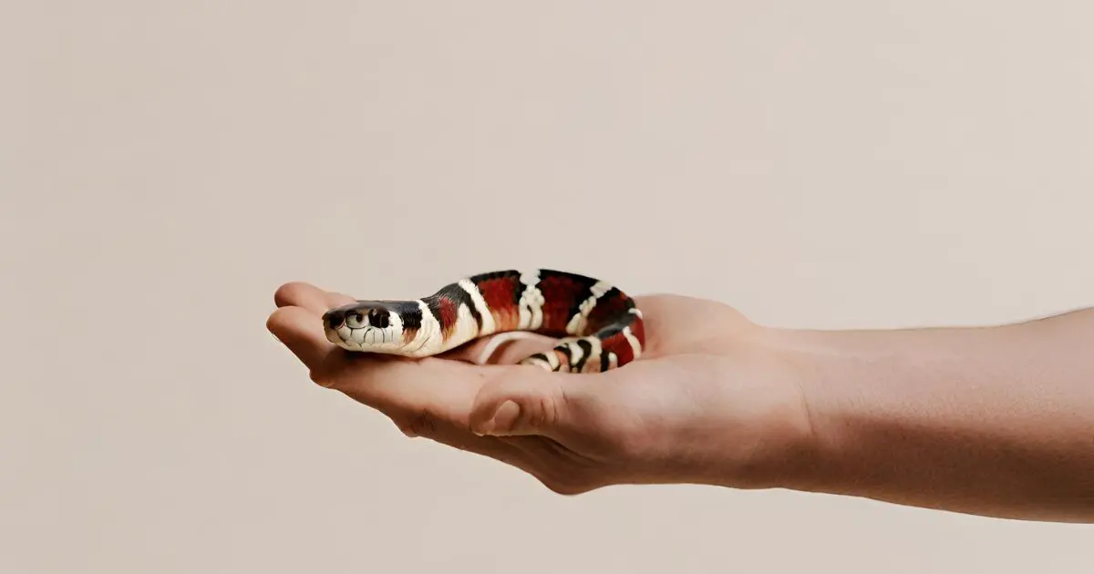 Milk snake in hand