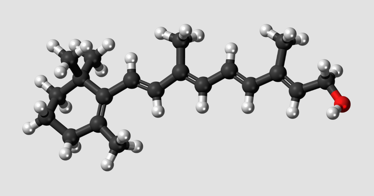 3D chemical structure of vitamin A