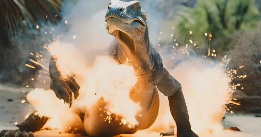 Komodo dragon explode