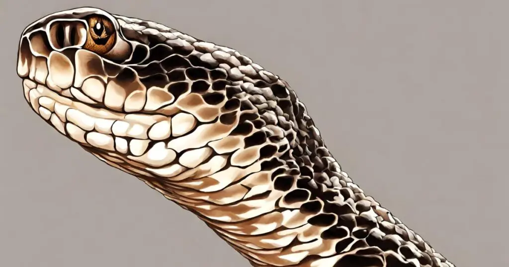 Triangular head of venomous snake