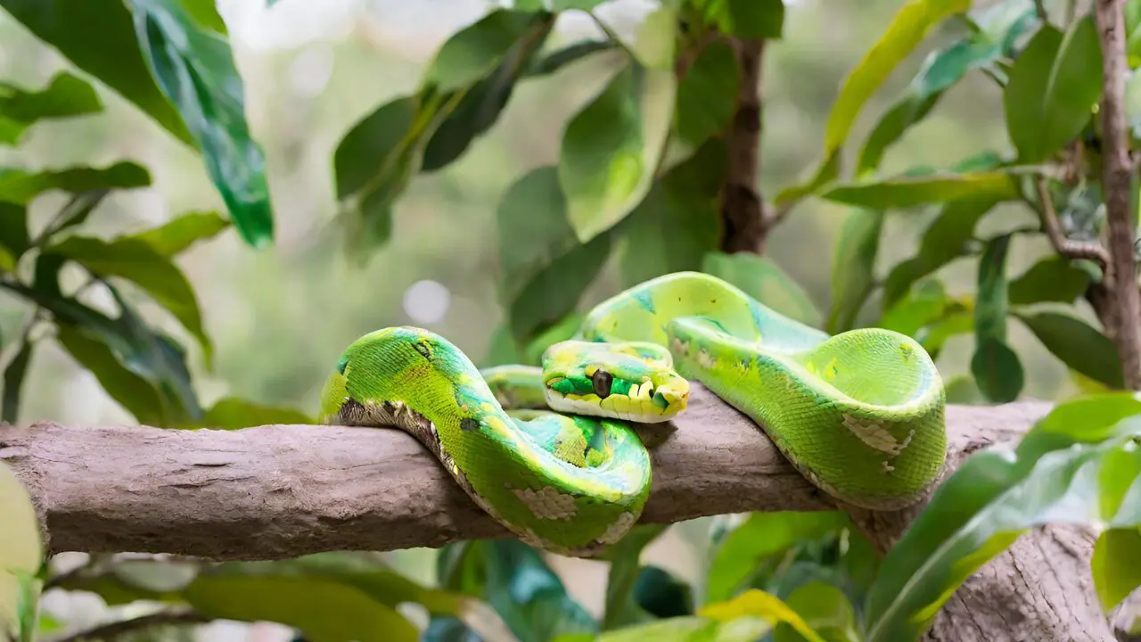 green tree python live in tree